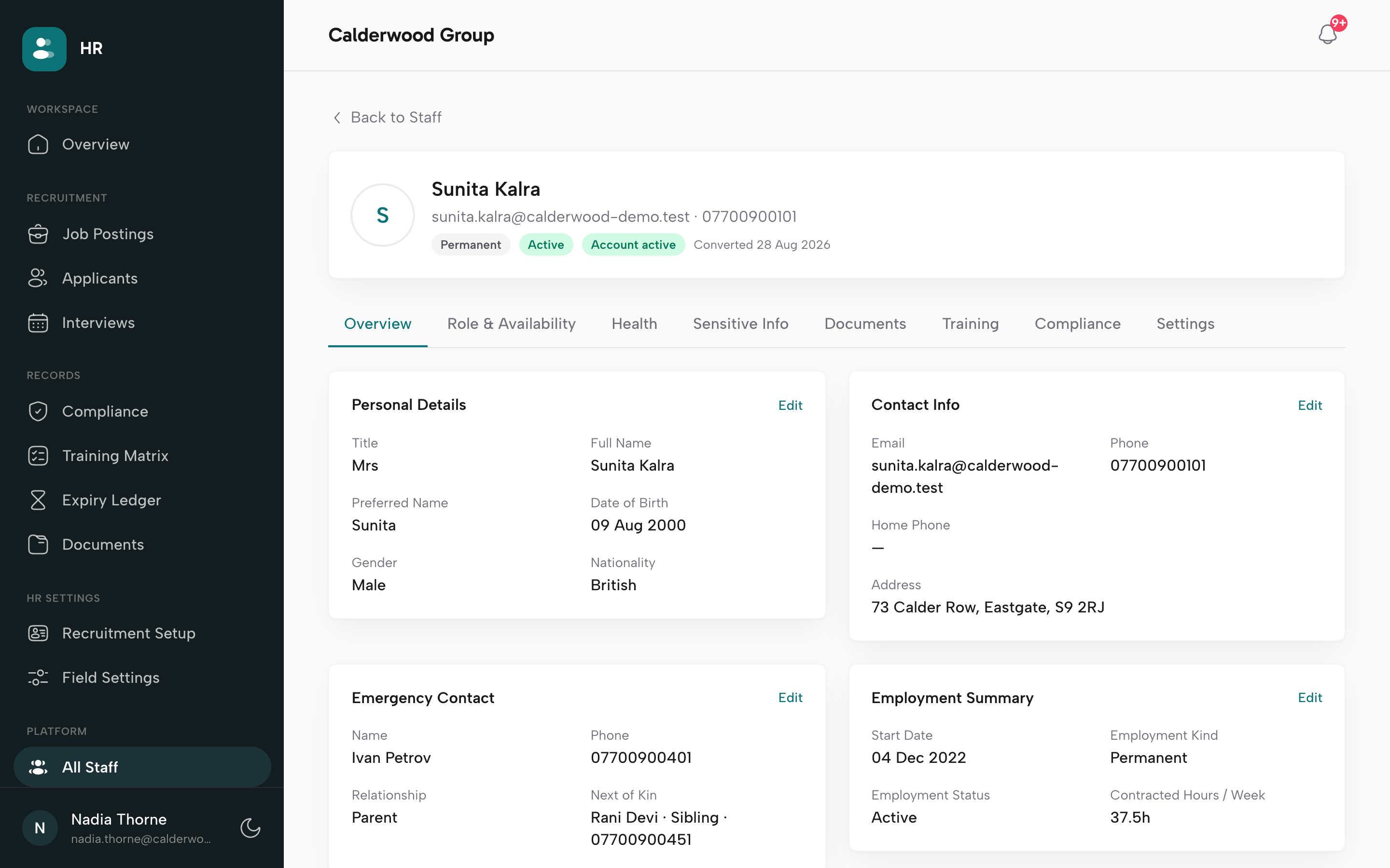 Build the staff record